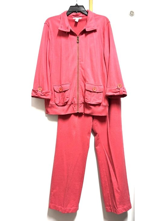 Silverwear Pants - Silverwear 2 pc Women's Coral Tracksuit Jacket Lg. Pants Med